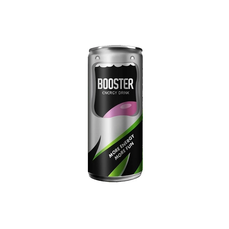 Energetsko Piće Booster 0.25L u limenci Nova ambalaža u pakovanju od 12 komada