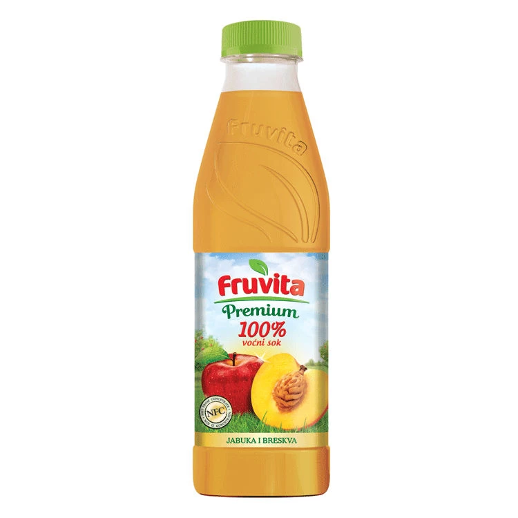 Jabuka, Breskva Sok 100% 0.75L Pvc Fruvita u paketu od 6 flaša
