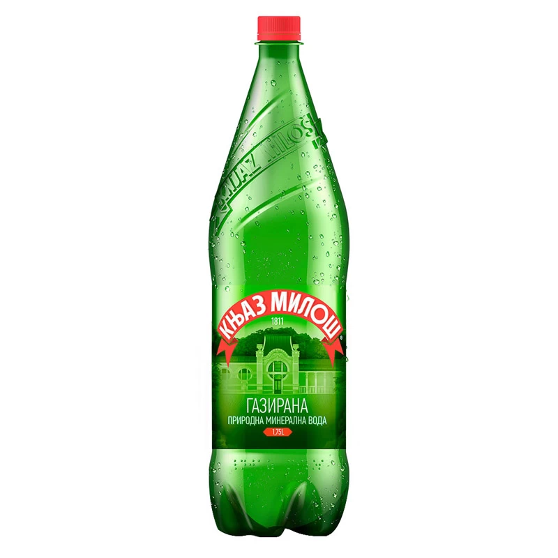 Knjaz Miloš Gazirana Prirodna Mineralna Voda 1.75L PET ambalaža u paketu od 6 flaša