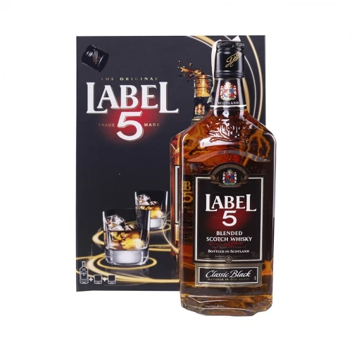 Label 5 Whiskey 0.7L + Čaše