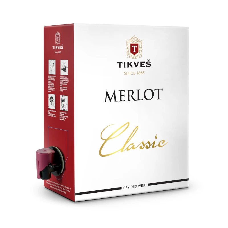 Vino Merlot Bag In Box Tikveš 3L