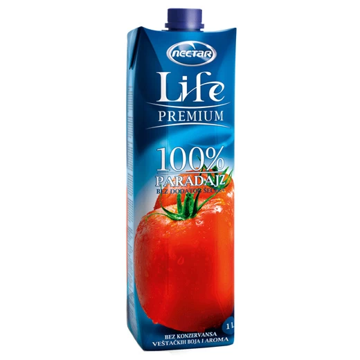 Nectar Life Premium Paradajz 100% Sok 1L Tetrapak u paketu od 12 komada