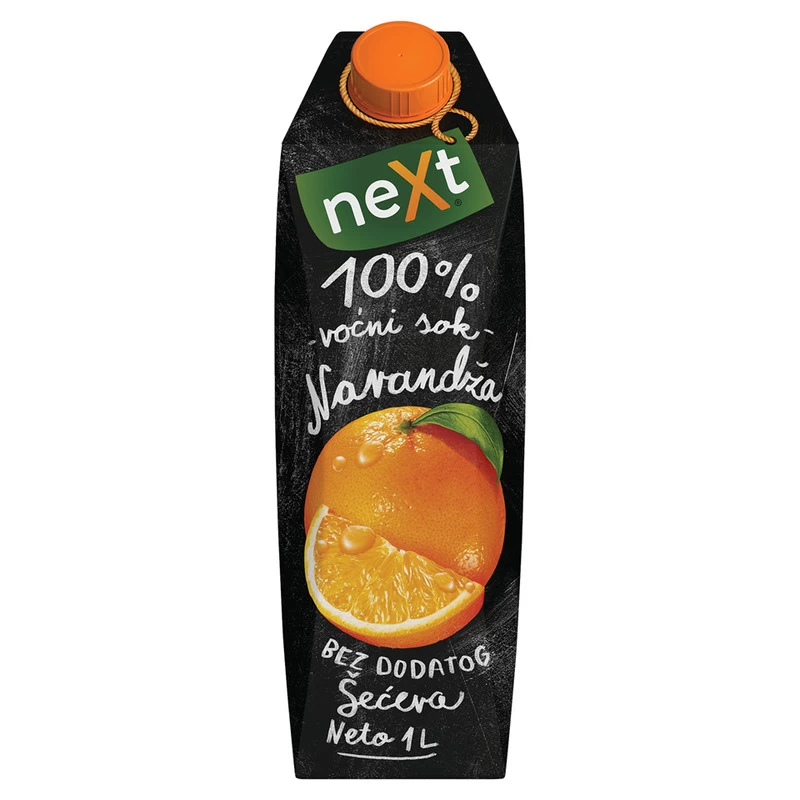 Next Premium Narandža 100% Voćni sok 1L Tetrapak Prizma u pakovanju od 12 komada