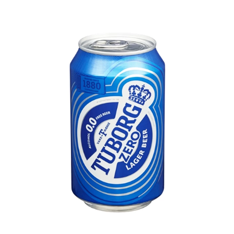 Tuborg 0% 0.33L u limenci u paketu od 12 komada