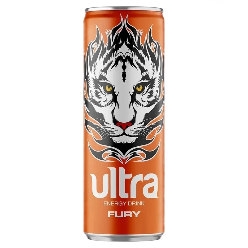 Ultra Fury Narandža Energetsko piće 0.25L Limenka u paketu od 24 komada
