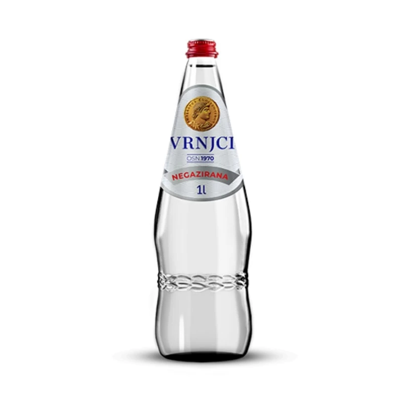 Voda Vrnjci - Prirodna Mineralna Voda - Negazirana 1L u staklenoj flaši - Povratna ambalaža - paket od 12 flaša