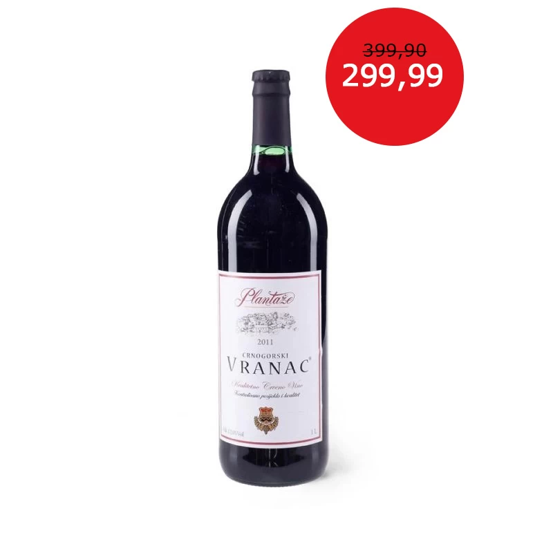 Vranac Kvalitetno Crveno Vino Plantaže 13.jul 1L