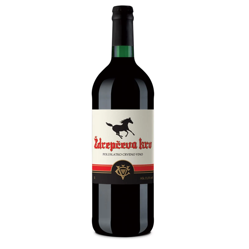 Čoka Ždrepčeva Krv - Poluslatko Crveno Vino 1L